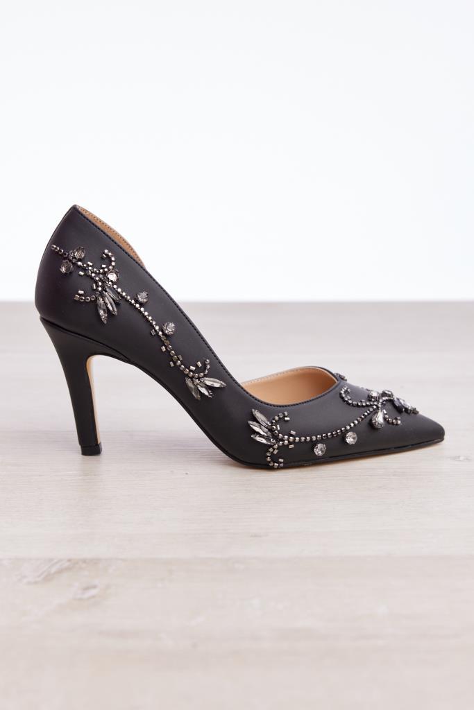El Yapımı Özel Tasarım Taşlı Kadın Stiletto