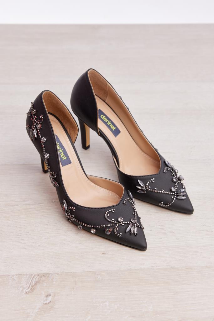 El Yapımı Özel Tasarım Taşlı Kadın Stiletto