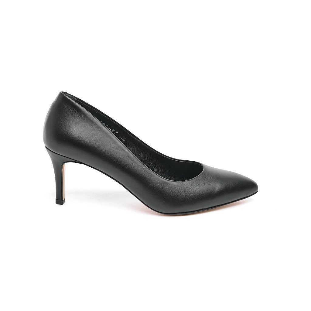 Hakiki Deri Kalın Topuk Kadın Stiletto