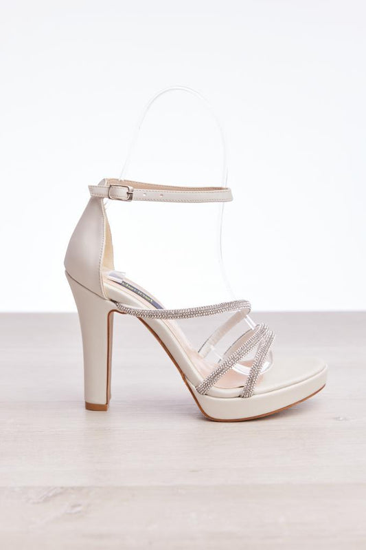 Women's Platform Heeled Shoes with Stones