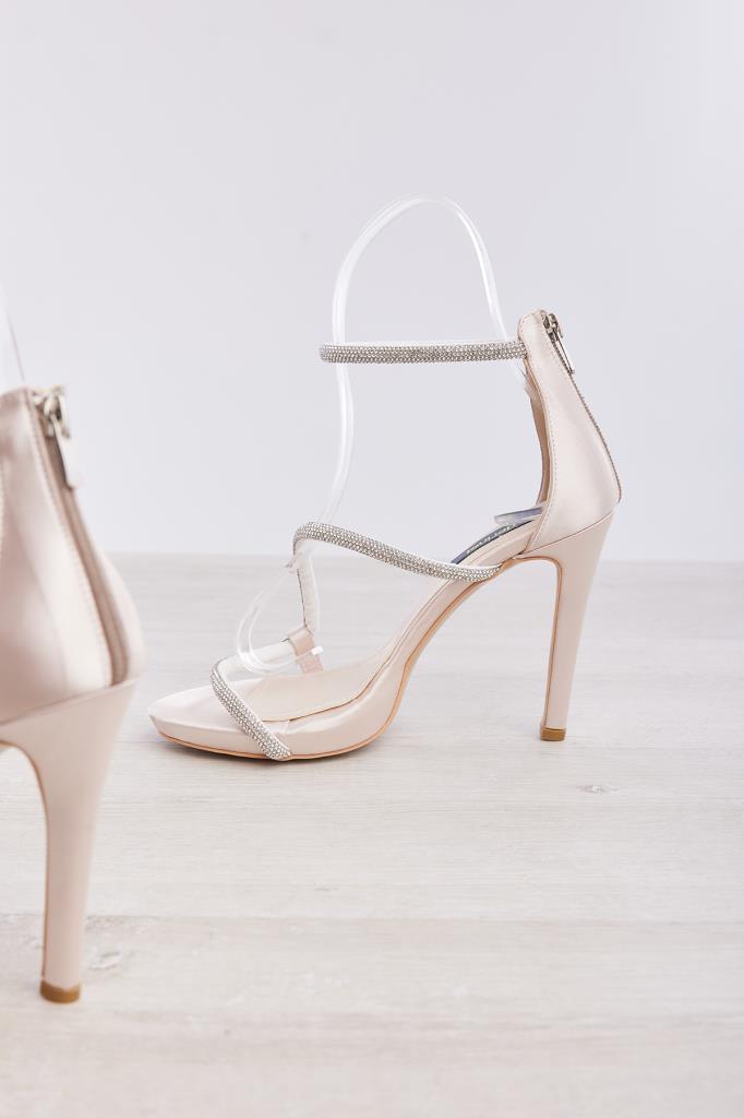 Ankle Strap Stoned Thin Heel Women's Evening Shoes