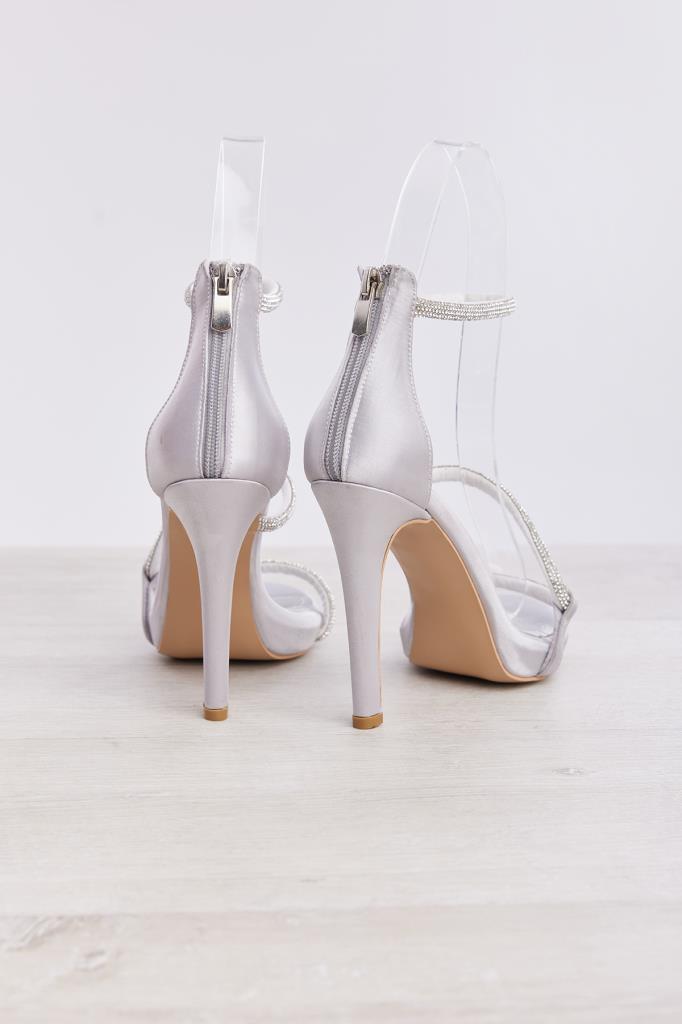 Ankle Strap Stoned Thin Heel Women's Evening Shoes