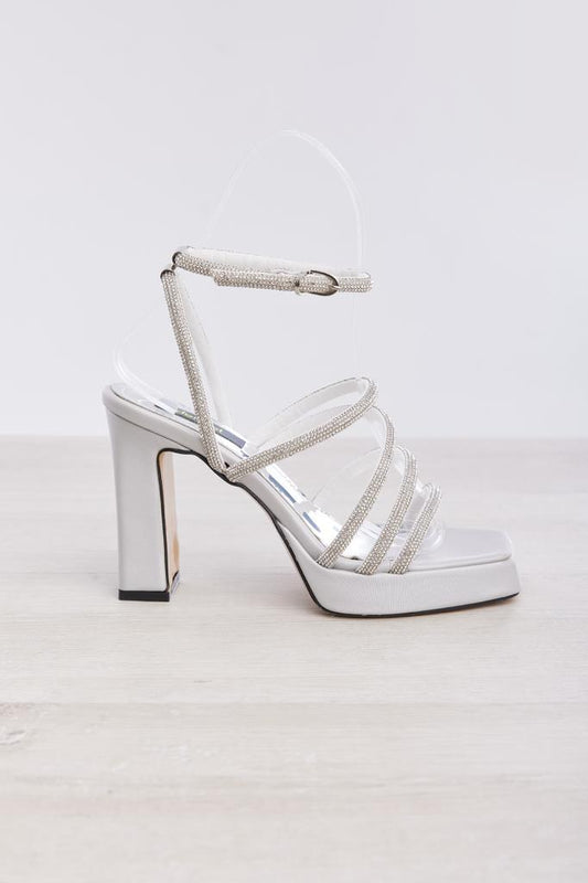 Thick Heel Platform Stoned Women's Evening Shoes