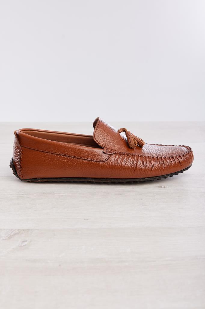 Püsküllü Hakiki Deri Erkek Loafer Ayakkabı