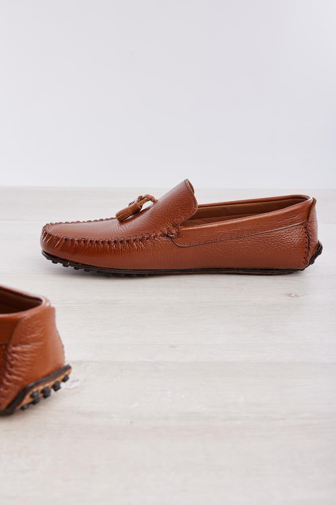 Püsküllü Hakiki Deri Erkek Loafer Ayakkabı