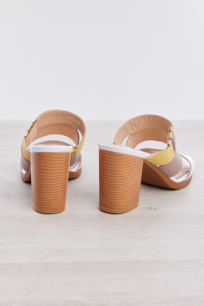 Genuine Leather Women's High Heel Slippers