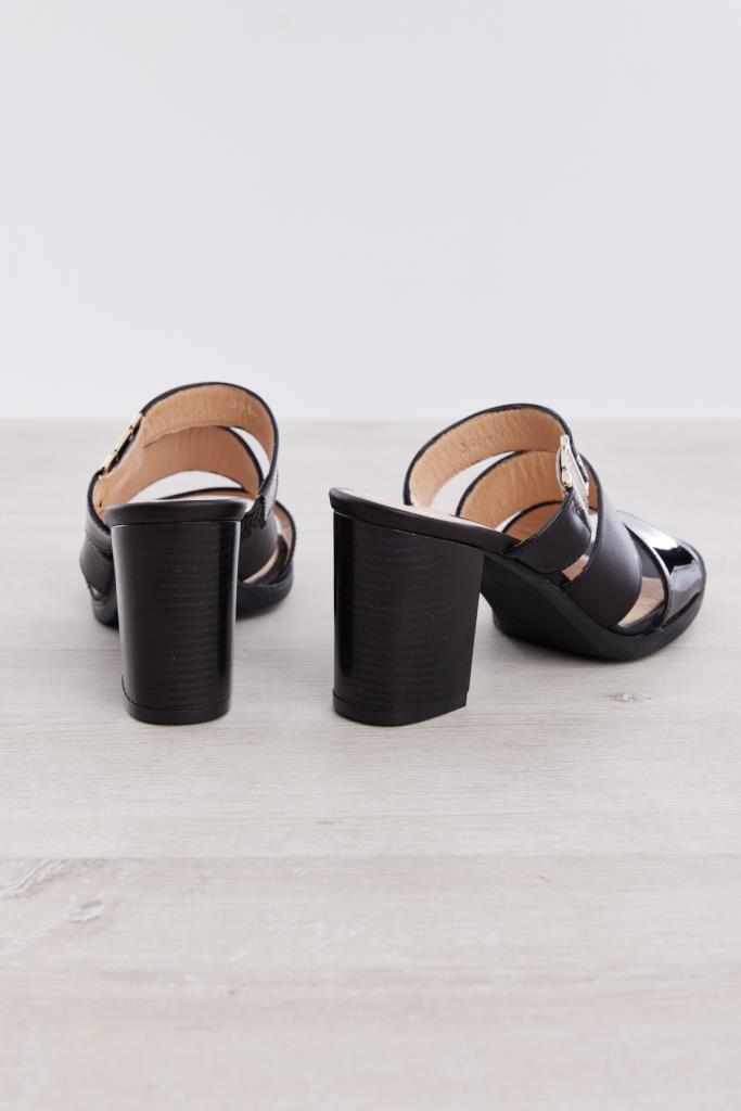 Genuine Leather Women's High Heel Slippers