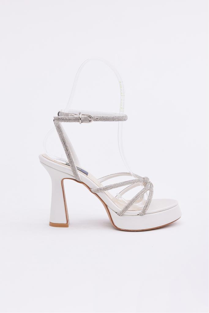 Ankle Strap Stone Heeled Women's Shoes