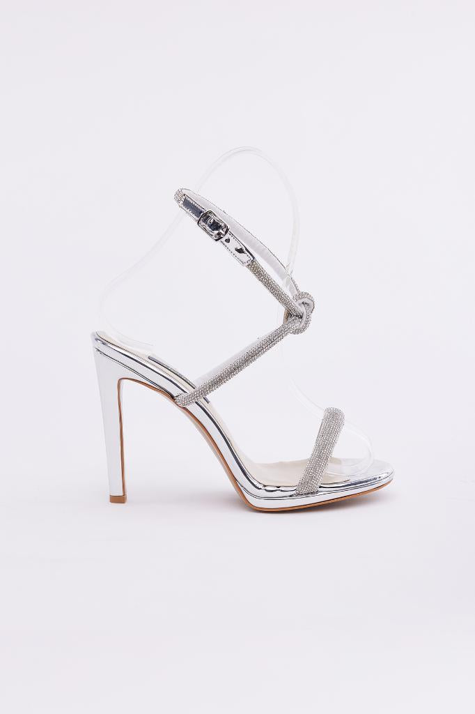 Mirror Stone Ankle Strap Women's High Heel Shoes
