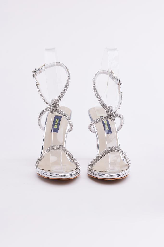 Mirror Stone Ankle Strap Women's High Heel Shoes