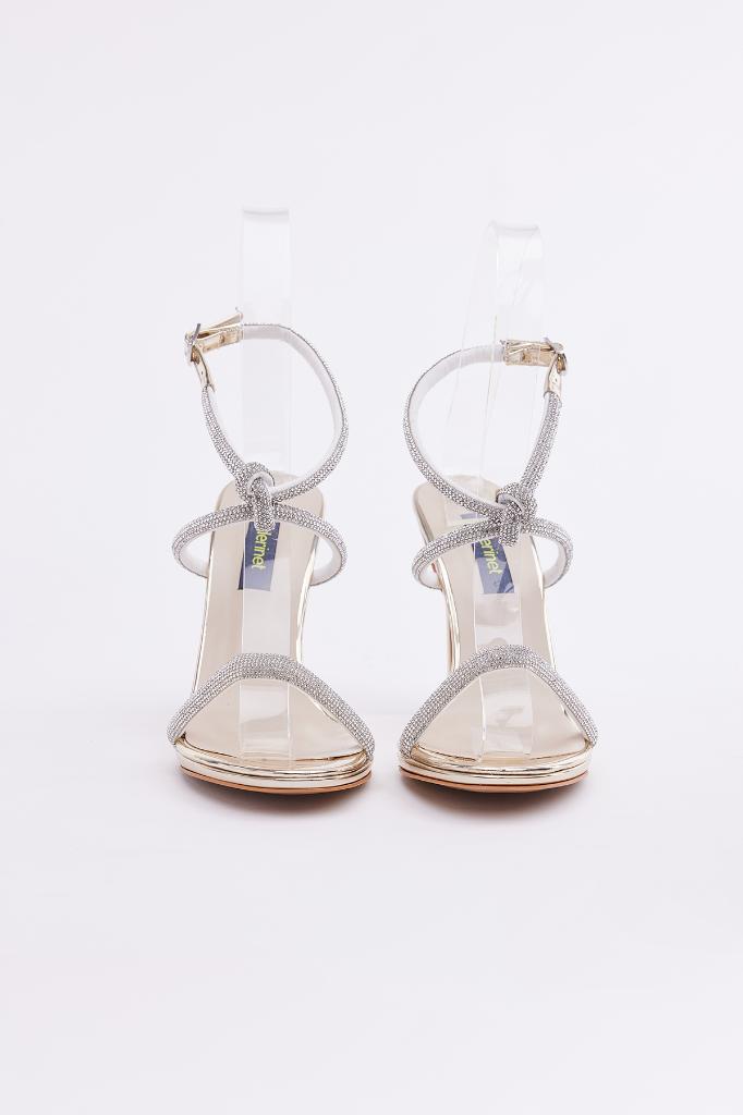 Ayna Taşlı Bilek Bantlı Kadın Topuklu Ayakkabı