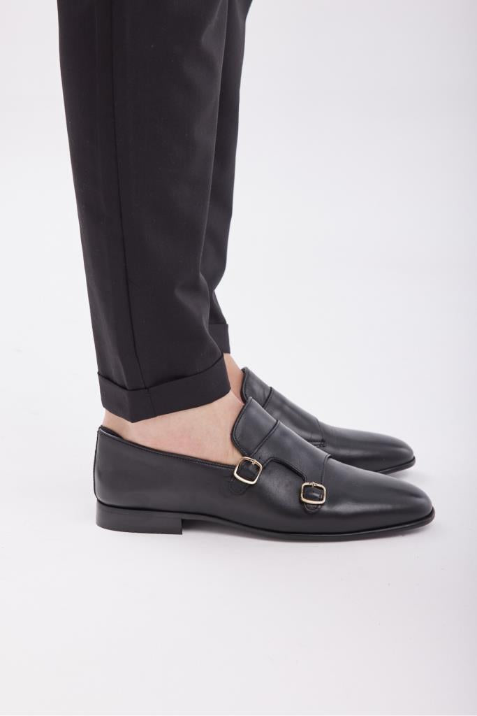 Hakiki Deri Çift Tokalı Erkek Klasik Ayakkabı