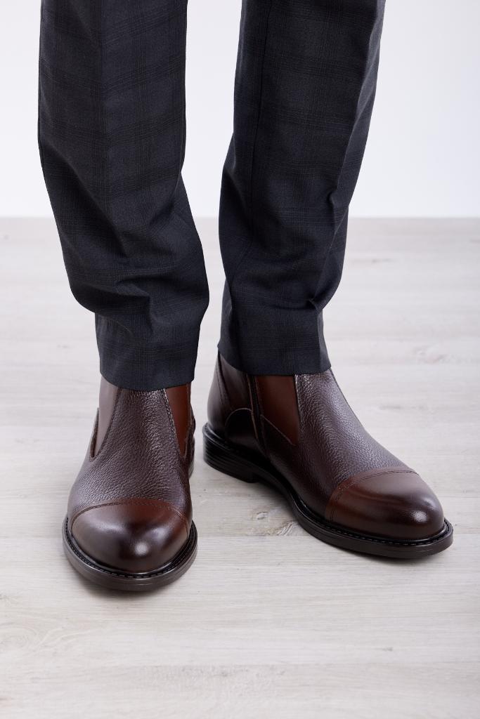 Genuine Leather Zippered Men's Boots