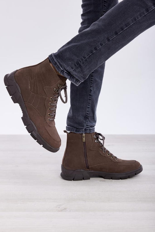 Genuine Leather Lace-Up Men's Boots