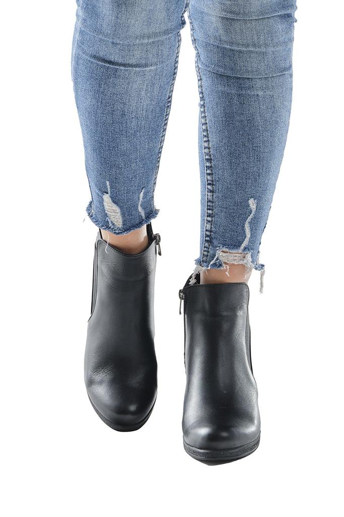 Genuine Leather Wedge Heel Women's Boots